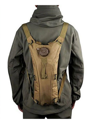 3L Tactical Hydration Backpack with Leakproof Bladder – Oxford Fabric – Khaki