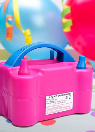 Electric Balloon Pump 600W Dual Nozzle | Manual/Auto Modes | Fast Inflation for Latex Balloons | Rose Red
