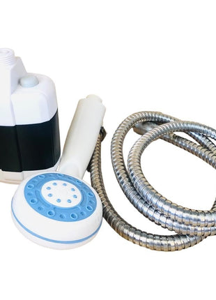 Portable Outdoor Shower 4–5L/min – USB Rechargeable 2200mAh Battery – ABS + 1.5m Hose – Suction & Hook
