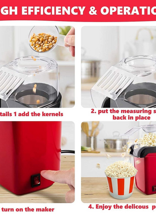 Hot Air Popcorn Maker – 18-Cup Oil-Free Popper with Butter Melter Lid