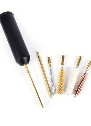 Handgun Cleaning Kit 38/357/9mm – Brass Rods, Bronze Brushes & Nylon Jags – Compact 9.5 × 2.5 cm Set