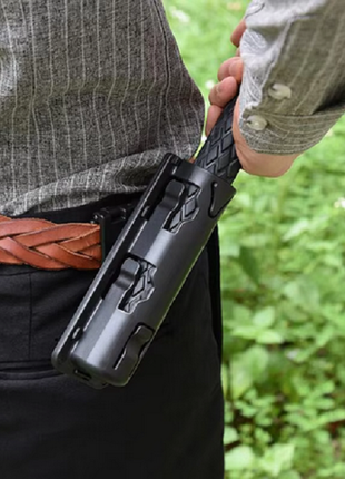 Expandable Nylon Plastic Holster – Fits 16–26″ Baton / 27–31 mm Torch – 360° Swivel – Quick‑Clip Belt Mount (53 × 60 × 150 mm)