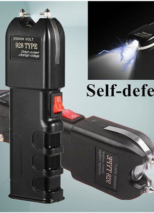 Self‑Defense Taser 160 mm High-Voltage Plastic with LED & Built‑in Two‑Pin Charger