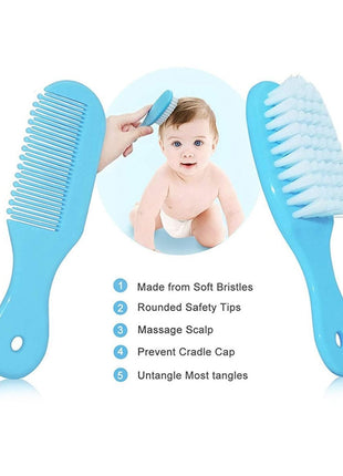 8-Piece Baby Grooming Kit for Newborns - BPA-Free Infant Health Set with Thermometer, Comb, Clippers & More - Pink or Blue