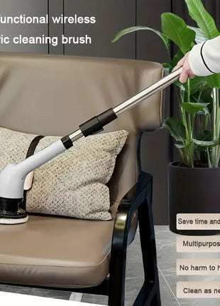 Cordless Electric Cleaning Brush 1800mAh – 8 Heads Spin Scrubber – Waterproof Rechargeable
