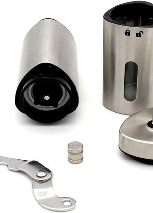 Manual Coffee Grinder Stainless Steel with Silent Ceramic Burr – Portable Hand Crank