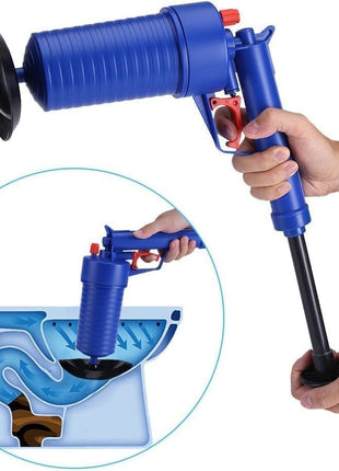 High Pressure Pipe Dredger Drain Unblocker Pump, ABS Body with Rubber Adapters for Toilets, Sinks, Floor Drains & Showers Air Pressure Clog Tool