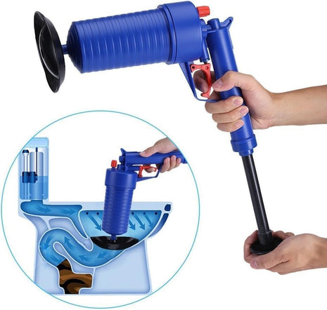High Pressure Pipe Dredger Drain Unblocker Pump, ABS Body with Rubber Adapters for Toilets, Sinks, Floor Drains & Showers Air Pressure Clog Tool