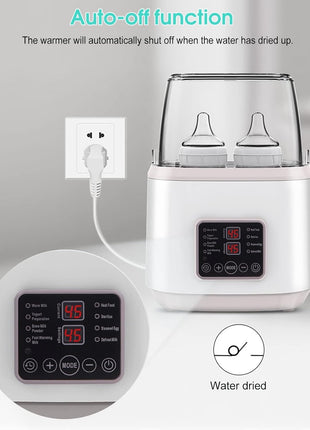 8-in-1 Milk Warmer & Steriliser – 4-Bottle Capacity – 170W – BPA-Free – Dual Voltage – Quiet