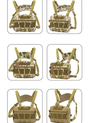 Tactical Chest Bag – 600D Waterproof Nylon – 25.5×5.5×18 cm Front Pack Molle Strap Backpack (Multiple Colours)