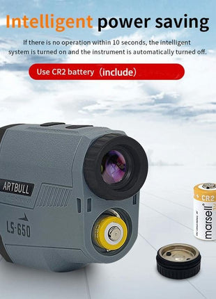 Laser Rangefinder 650Yd 6X Monocular with Slope, Height & Flag Lock – Waterproof – LS-650 – Grey