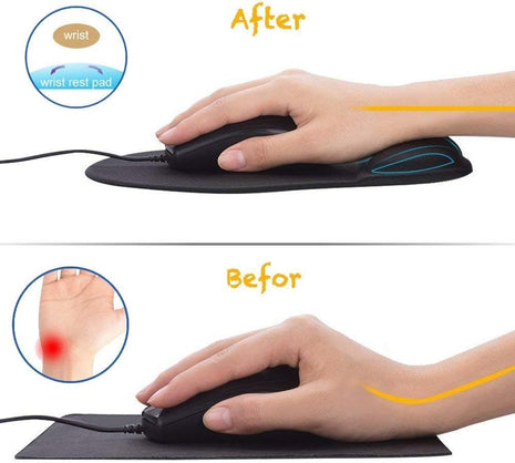 Mouse Pad Gel Wrist Support – Ergonomic Comfort, Non-Slip PU Base, Smooth Fabric –Red
