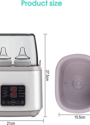 8-in-1 Milk Warmer & Steriliser – 4-Bottle Capacity – 170W – BPA-Free – Dual Voltage – Quiet