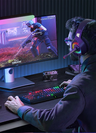 Gaming Headset G2 Over-Ear RGB – 50mm Drivers + Stereo 6D Sound – Noise-Cancelling Mic – Multi-Platform – Black