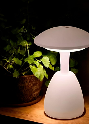 Rechargeable LED Mushroom Table Lamp with Touch Control, 3 Light Modes, 3000K-7000K, 1200mAh Battery