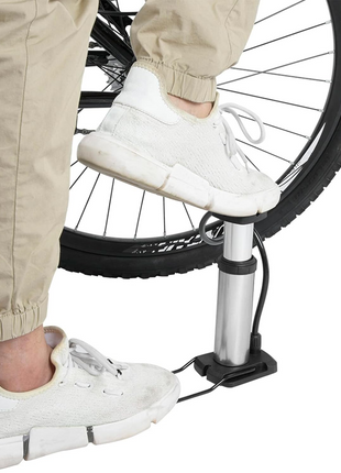 Mini Foot Pump with Gauge 160 PSI – Aluminum Body + Presta/Schrader Compatible