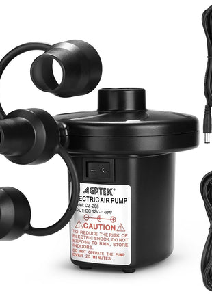 Two-Way Electric Air Pump – Dual AC/DC Power – 3 Nozzles
