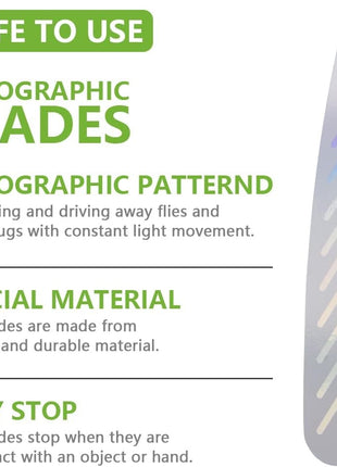 Fly Repeller Fan – Insect Deterrent with Soft Blades – Tabletop Battery Operated – Black