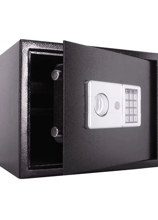 Small Safe Box with Drop Slot – Steel 12x8x8" – Digital Lock & Override Keys – Mountable