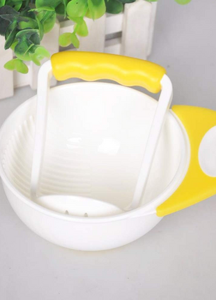 Baby Food Grinding Bowl Set 15cm with 12cm Masher Rod – Non-Slip Heat-Resistant Plastic Feeding Tool