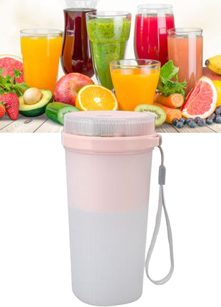 Portable USB Rechargeable Blender 300ml Personal Juicer Cup with 6 Stainless Steel Blades, 40W, 1200mAh Battery- Pink