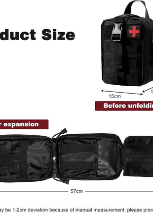 25-Piece Tactical First Aid Kit – MOLLE Rip-Away Outdoor Medical Bag – 900D Polyester Compact Emergency Pouch