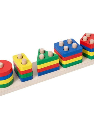 Wooden Shape Sorting Toy Board – 21-Piece Eco-Friendly Set – Color Learning & Fine Motor – Multicolor