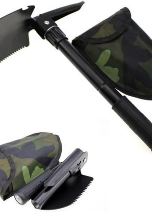Mini Folding Shovel 420mm – Steel Head Multi-Tool with Pick & Camo Case