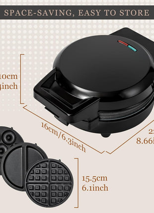 1000W Non-Stick 7-Cavity Donut Maker with Cool-Touch Housing and Indicator Lights for Home Baking