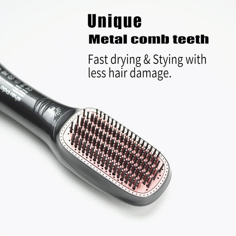 3-in-1 Hair Dryer Brush 1000W with Ionic Tech + Ceramic Heating – Straightener & Volumizer Hot Air Brush