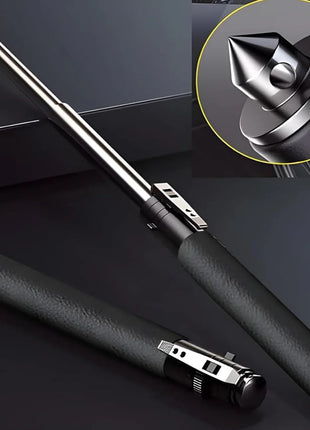 Expandable Baton 58 cm – Compact Aluminium Spring Auto-Extend – Matte Black Retractable Cane with Holster