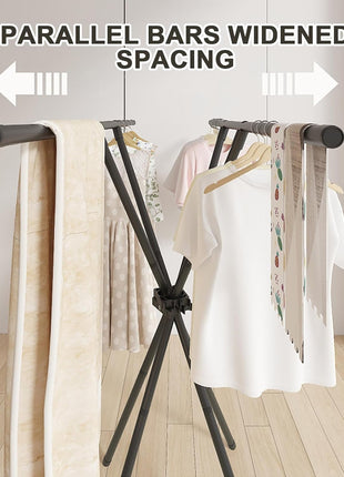 Collapsible Stainless Steel Clothes Drying Rack 140 cm Width Foldable Laundry Stand