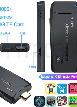 4K Ultra HD Game Stick 32GB Retro Console HDMI – 10,000+ Games with Dual 2.4G Wireless Controllers