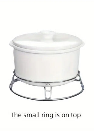 Stainless Steel Pot Stand Set – Dual-Sided Heatproof Racks 19.6cm & 26cm – Countertop Cookware Risers for Pans & Lids