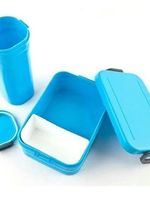2‑Compartment Leakproof Lunchbox & Water Bottle Set – BPA‑Free PP – 19×12×6.5 cm + 7×8×8 cm – Green/Blue/Pink