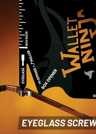 Wallet Ninja 18‑in‑1 Wallet Multi‑Tool – Alloy Steel Credit‑Card Size Black