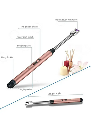 Electric Arc Lighter – 29.5cm Flexible USB Rechargeable – Windproof Safety Ignition with LED Indicator