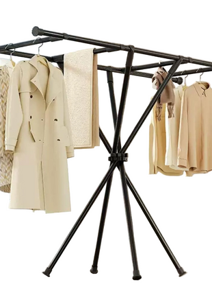 Collapsible Stainless Steel Clothes Drying Rack 140 cm Width Foldable Laundry Stand