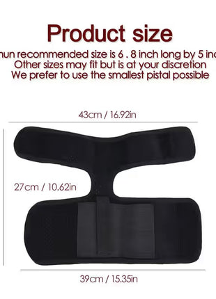 Ankle Holster for Pistols – Concealed Carry with Calf Strap – Soft Fabric, Adjustable No-Slip Fit – Black