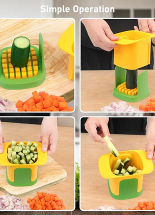 Manual Vegetable Chopper with Stainless Steel Blades and ABS Body