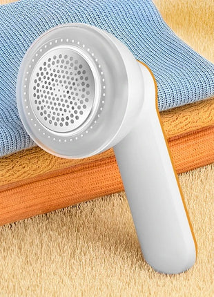 USB Rechargeable Fabric Lint Remover 1200mAh – 6‑Blade Stainless Steel yellow