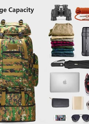 80L Tactical Hiking Backpack – Waterproof 600D Oxford