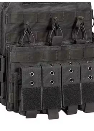 Tactical Combat Vest 600D Oxford Fabric with MOLLE Webbing – Adjustable Fit – Black