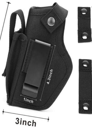 Universal Outside‑the‑Waistband Concealed Holster 10×3.5×15.5 cm – Ambidextrous Mag Pouch – Black Nylon