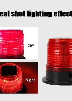 Solar Magnetic LED Safety Strobe Light – ABS Housing – Flash Modes – Red/Orange Emergency Beacon