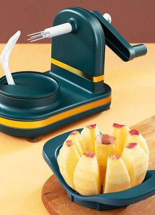 Manual Fruit Peeler with Adaptive Blade, Hand Crank, Suction Base