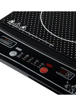 Induction Cooker 2000W Ceramic Glass – Compact Electric Infrared Cooktop with Touch Controls & LED Display – Black