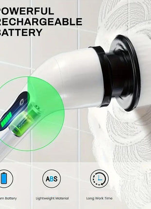 Cordless Electric Cleaning Brush 1800mAh – 8 Heads Spin Scrubber – Waterproof Rechargeable