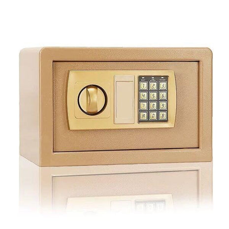 Digital Security Safe, 8.5L Steel Electronic Home Safe with Keypad Lock, Wall-Mountable, 20 x 20 x 31 cm, Override Keys Included Gold
