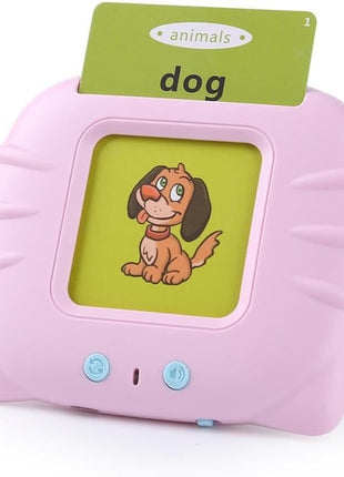 Talking Flash Cards for Kids – 112 Double-Sided Sight Word Cards – 224 Words, 13 Categories, No Screen – Ages 2–6 – Pink